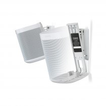 Two Sonos ONE Speakers + Two Wall Mounts for Sonos One, Play:1 WHT