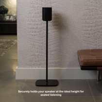 Two Sonos ONE Speakers + Two Floor Stands for Sonos One, Play:1 BLK
