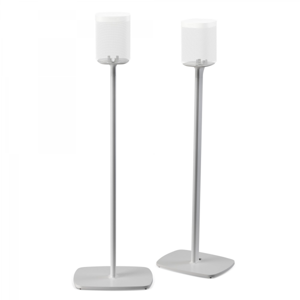 Two Sonos ONE SL Speakers + Two Floor Stand for Sonos One SL WHT